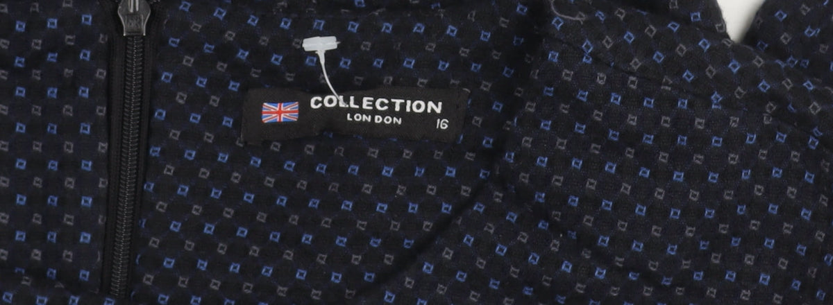 Collection London Women’s Blue Knee Length Sheath Dress Size 16