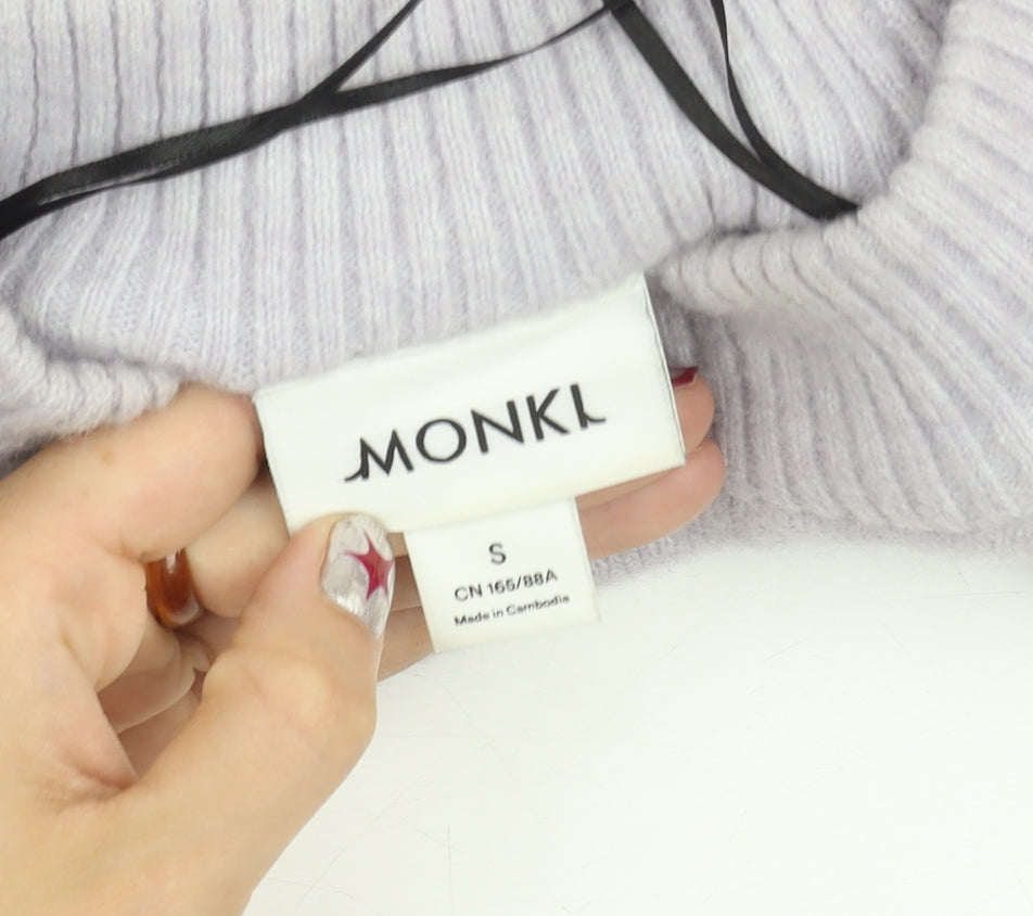 Monki Women’s Purple Crew Neck Long Sleeve Pullover Jumper S