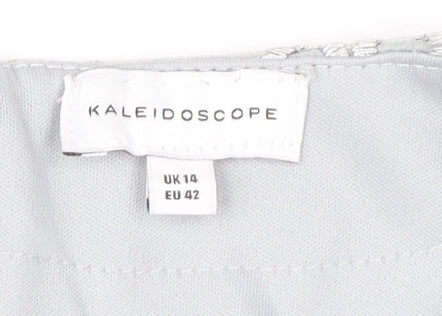 Kaleidoscope Women’s Grey Floral Lace Sheath Dress Size 14