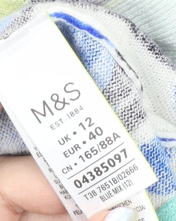 Marks & Spencer Women’s Multicoloured Floral V-Neck Jumper Size 12