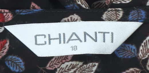 Chianti Women’s Multicoloured Floral Wrap Blouse Size 18 Chiffon 3/4 Sleeve