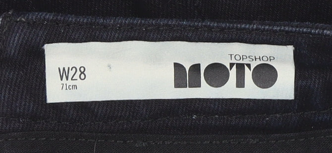 Topshop Women Black Size 10 Straight Pencil Denim Skirt