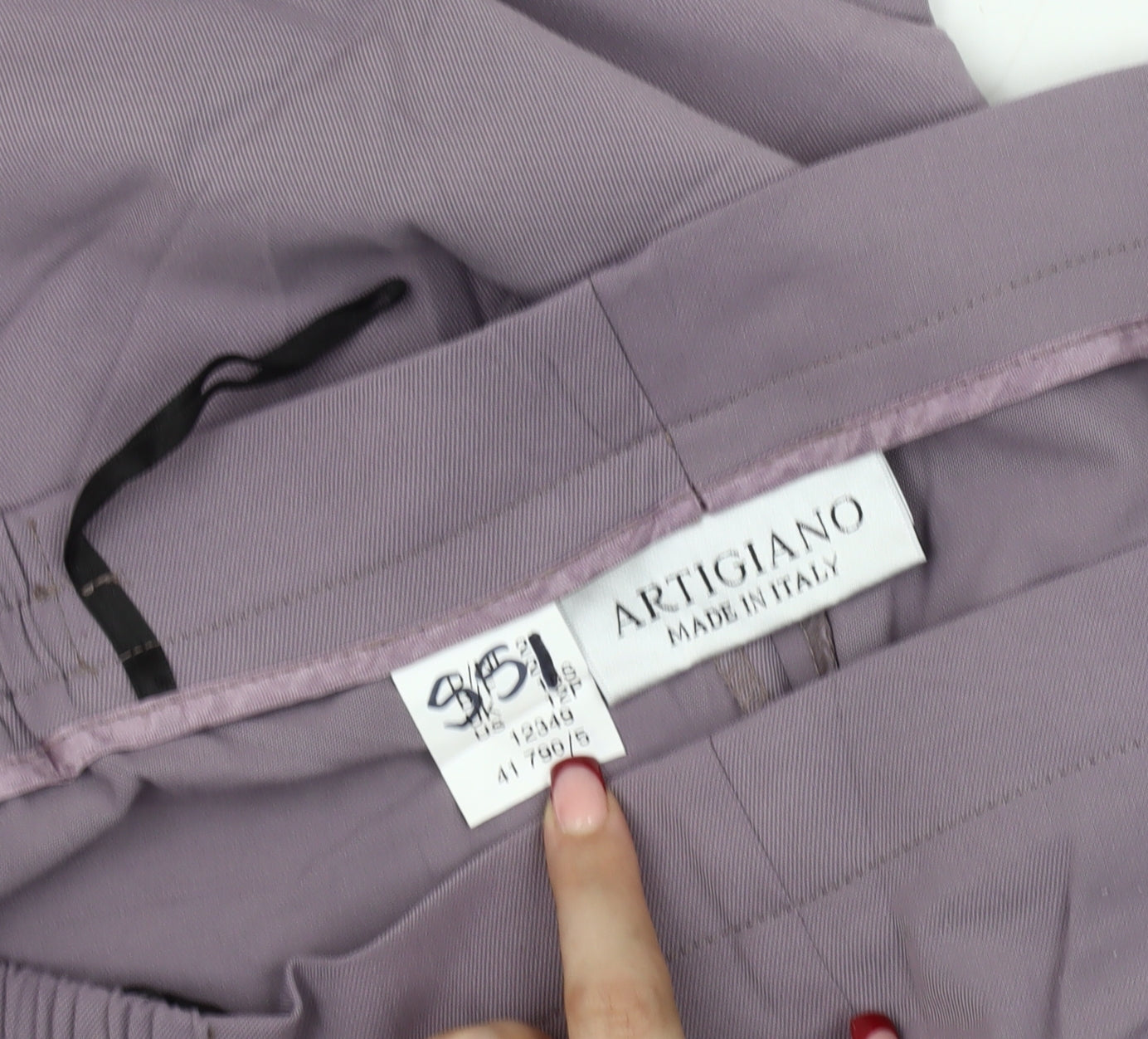 Artigiano Women’s Purple Straight-Leg Trousers Size 14 Elastic Waist