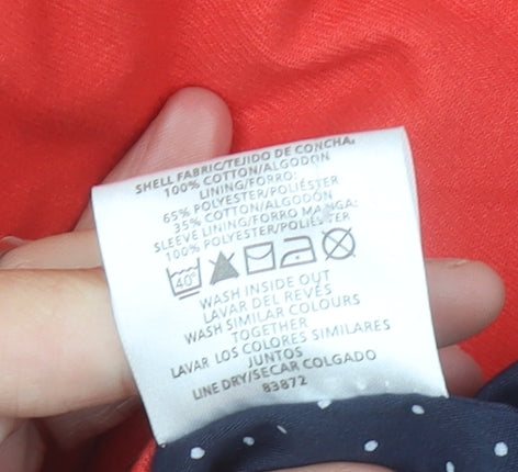Atmosphere Women Red Cotton Mid-Length Trench Coat Size 12
