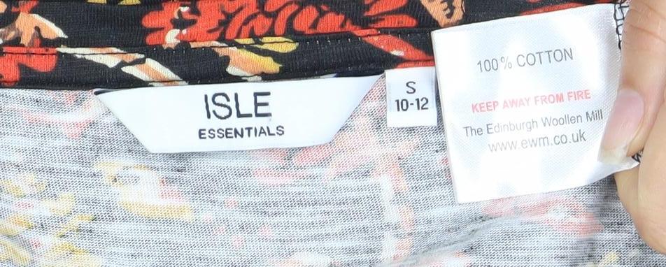ISLE Essentials Women's Multicoloured Floral Cotton T-Shirt S