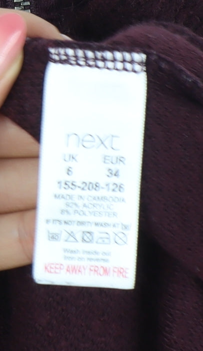 Next Women's Red Mock Neck Long Sleeve Jumper Size 6