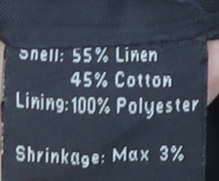 st-martins Men's Black XL Basic Jacket Linen Cotton Stand-Up Collar