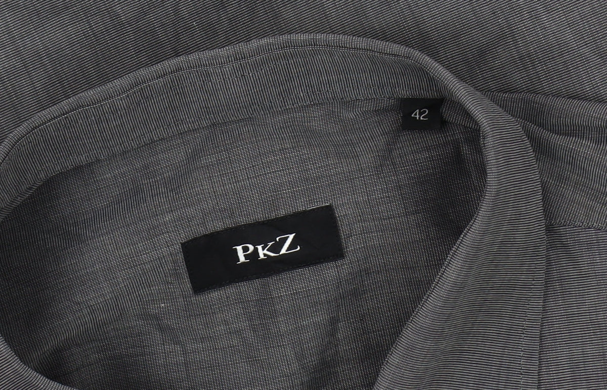PkZ Men's Grey Long Sleeve Woven Button-Up Shirt Size 16.5 Regular