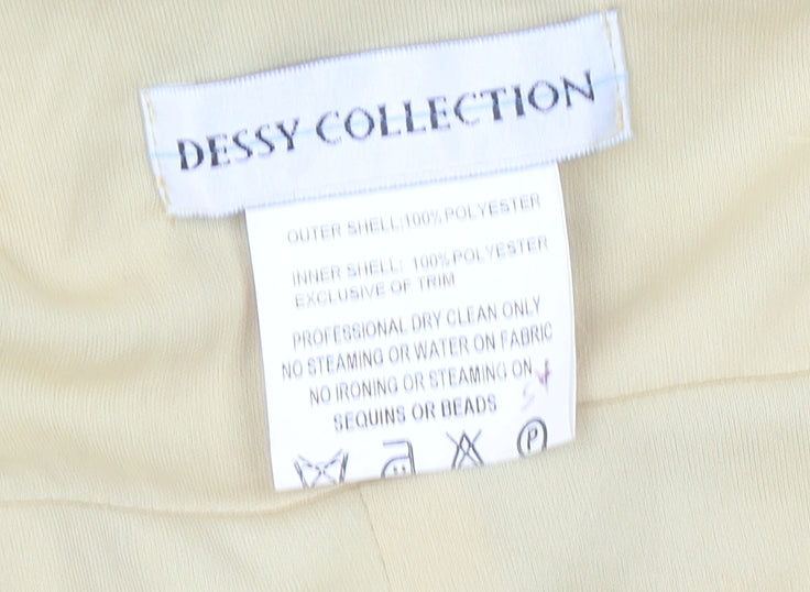 Dessy Collection Women’s Gold Size 14 Maxi Chiffon Formal Dress