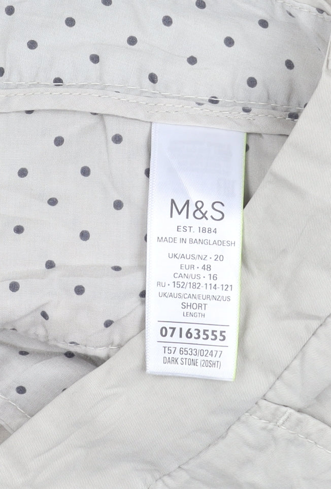 Marks & Spencer Men's Beige Chino Trousers Size 20 Regular Fit