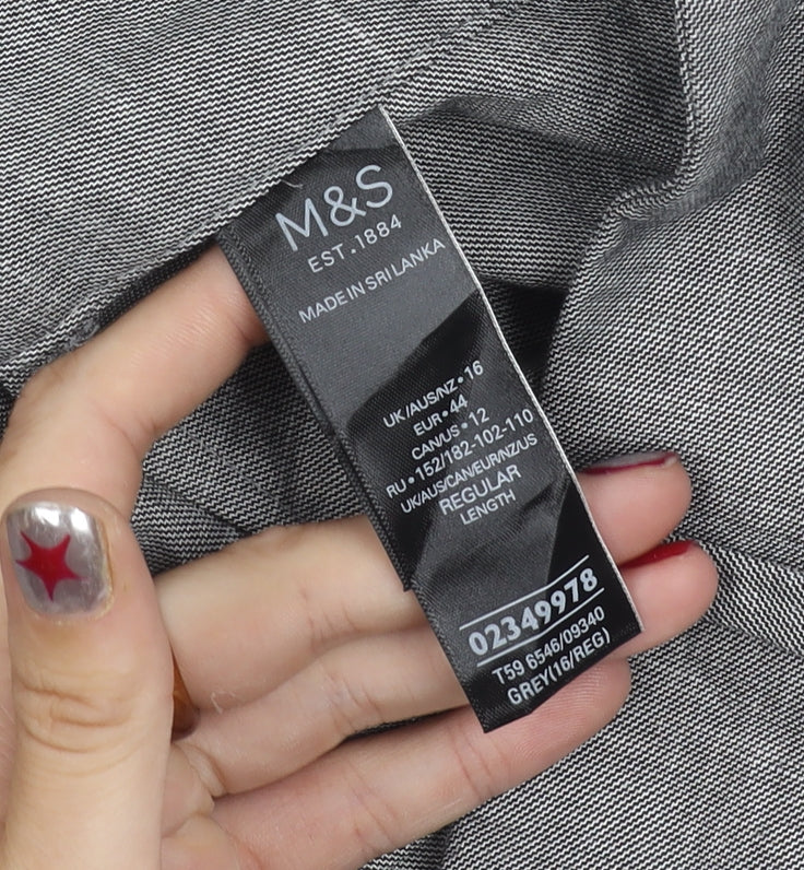 Marks & Spencer Men’s Grey 16 Regular Dress Pants Straight Leg