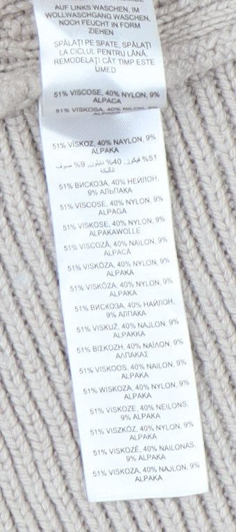 RJR.John Rocha Women’s Beige Size 12 Cable-Knit Open Cardigan