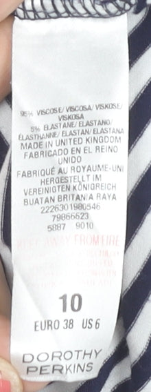 Dorothy Perkins Women’s Blue Striped V-Neck Camisole Tank Top Size 10