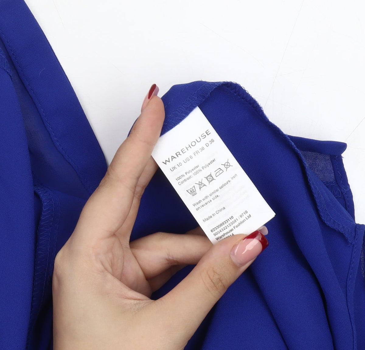 Warehouse Women’s Blue Size 10 V-Neck Chiffon Blouse
