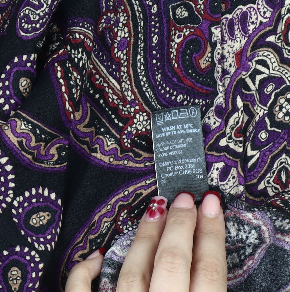 Marks & Spencer Womens Multicoloured Paisley Shift Dress Size 14