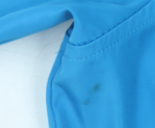 TIGI Womens Blue Mid-Length Waterproof Rain Coat Size 14