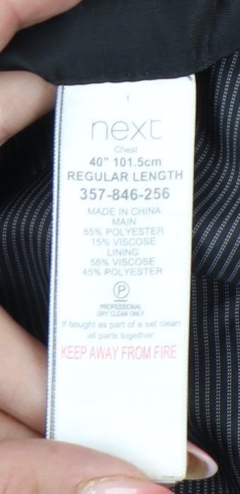 Next Men's Grey Blazer Jacket Size 40 Regular Fit Notch Lapel