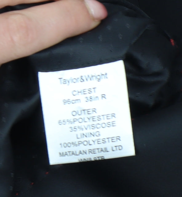 Taylor & Wright Men's Black 38R Shawl Lapel Suit Jacket