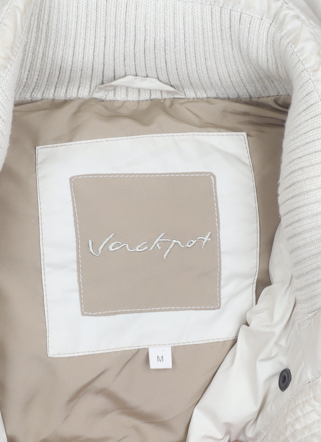 Jackpot Women Beige Hooded Puffer Waistcoat M Quilted Winter