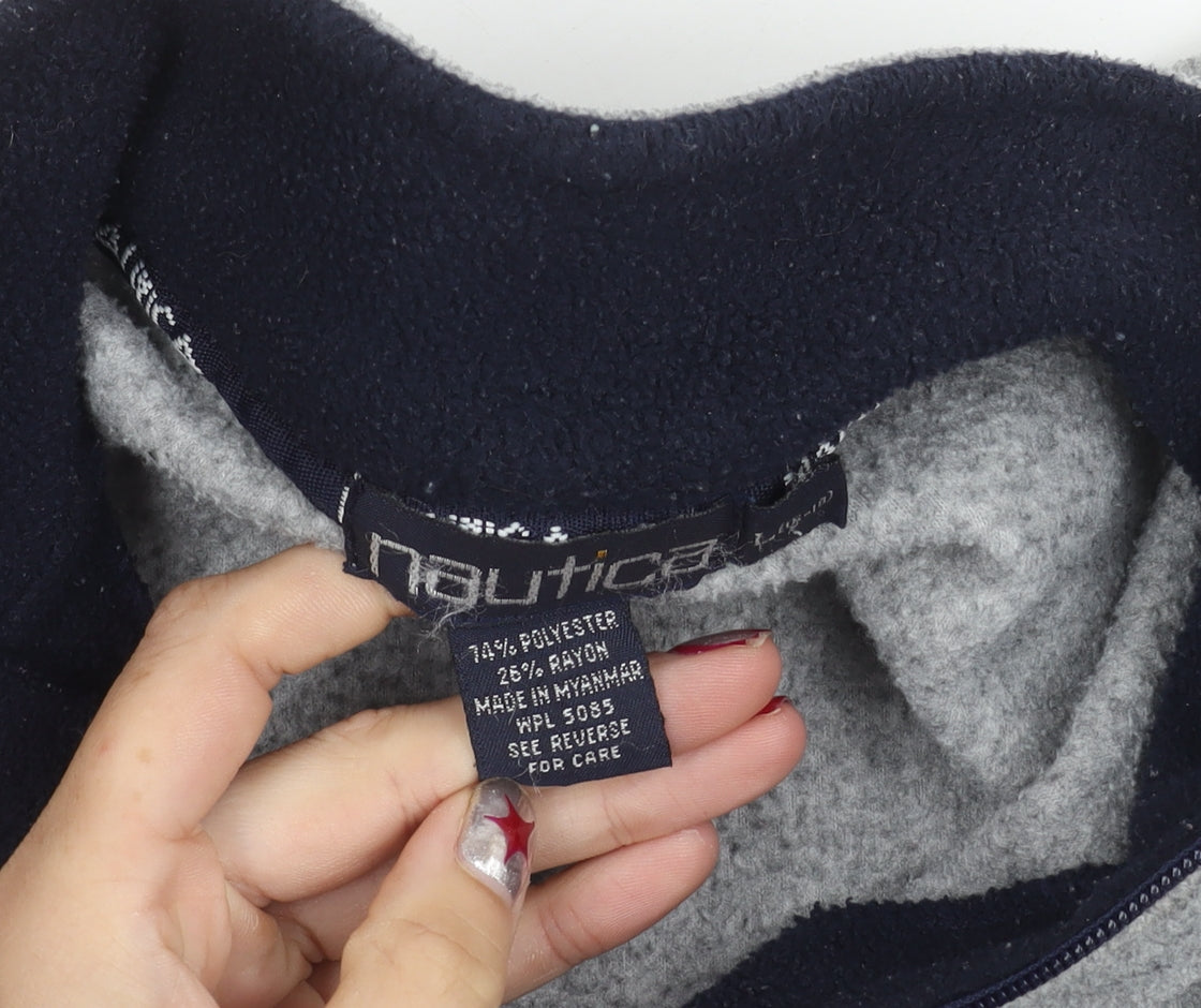 Nautica Men’s Grey Fleece 1/4 Zip Pullover Sweatshirt Size L