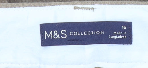 Marks and Spencer Women’s Beige Straight Leg Trousers Size 16