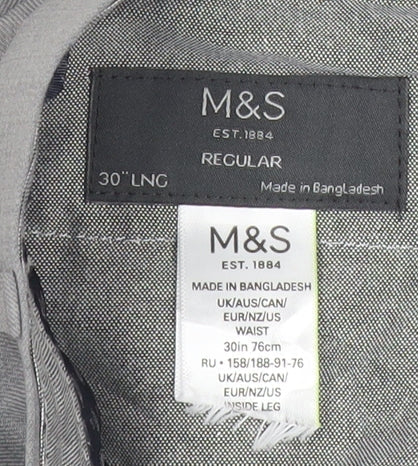 Marks and Spencer Womens Grey Regular Fit Dress Trousers Size 30