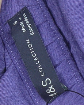 Marks & Spencer Womens Purple Viscose Midi Skirt Size 8