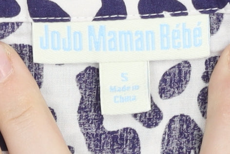 JoJo Maman Bébé Women Purple Animal Print Cotton Tunic Blouse S