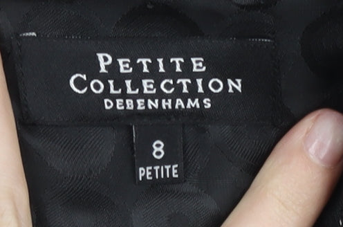 Debenhams Petite Womens Black Size 8 Sheath Belted Dress