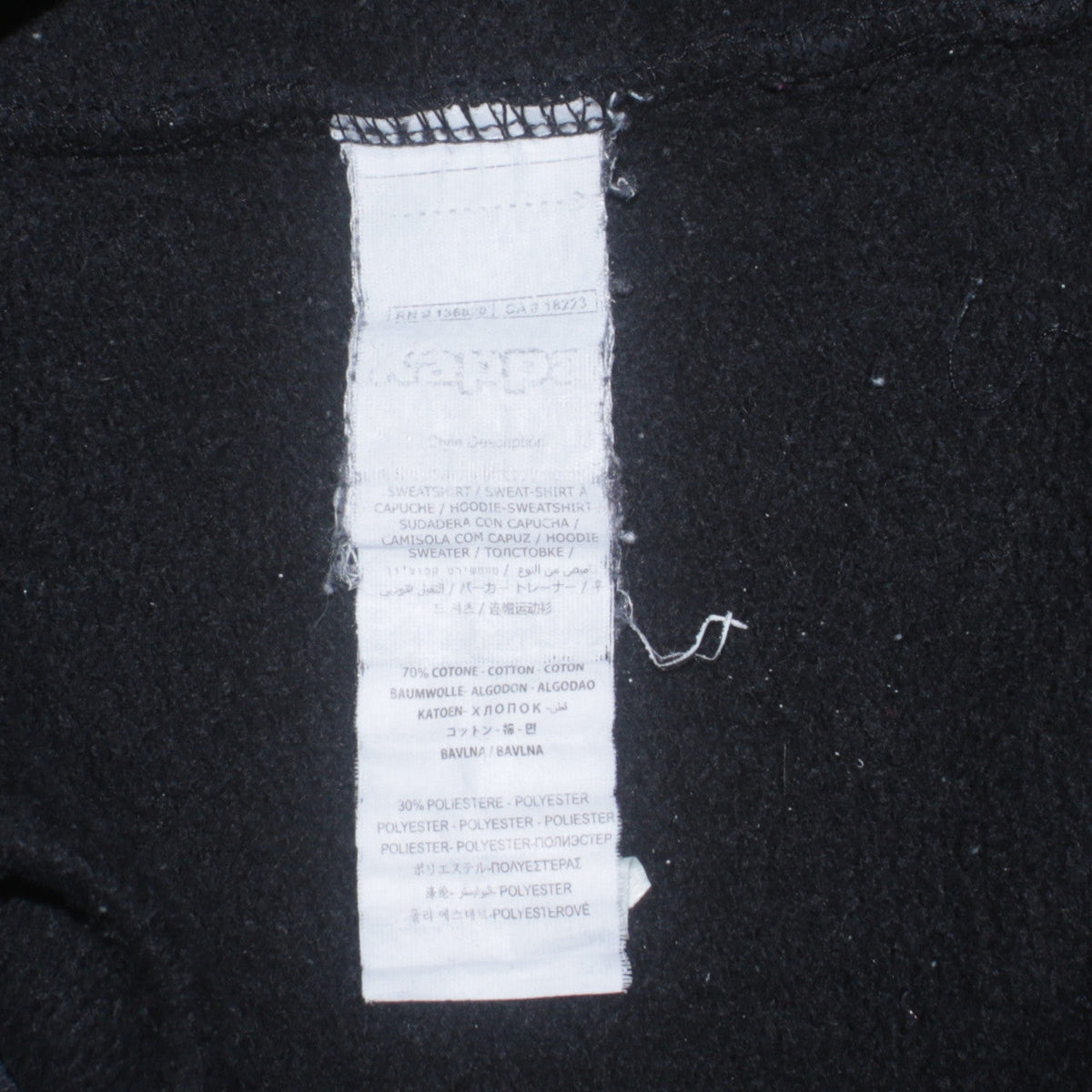 Kappa Men’s Black Pullover Hoodie Small Logo Graphic Sportswear