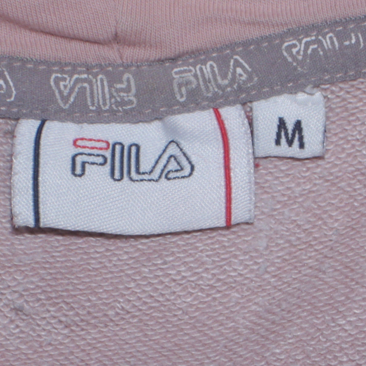 Fila Womens Pink Hoodie Medium Logo Hooded Sweatshirt