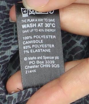 Marks & Spencer Women’s Grey Print Blouse UK 8 Chiffon 3/4 Sleeve