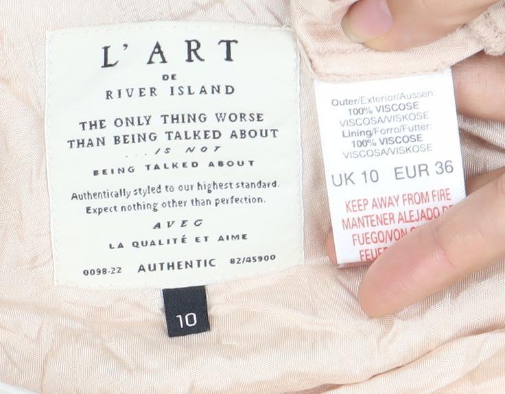 River Island Women’s Beige One Shoulder Asymmetric Dress Size 10