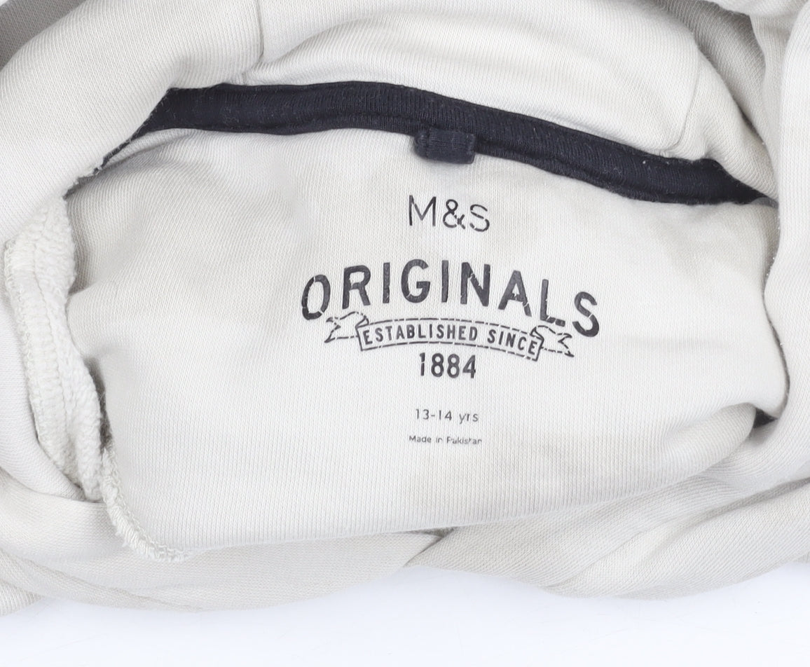 Marks & Spencer Boys Beige NASA Pullover Hoodie 13-14 Years