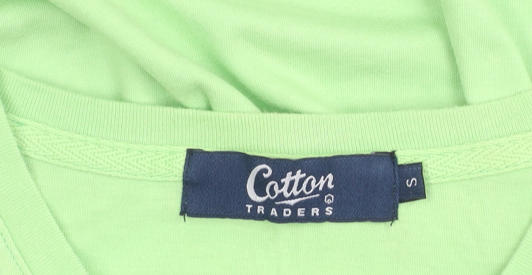 Cotton Traders Men's Green Small V-Neck Short Sleeve T-Shirt