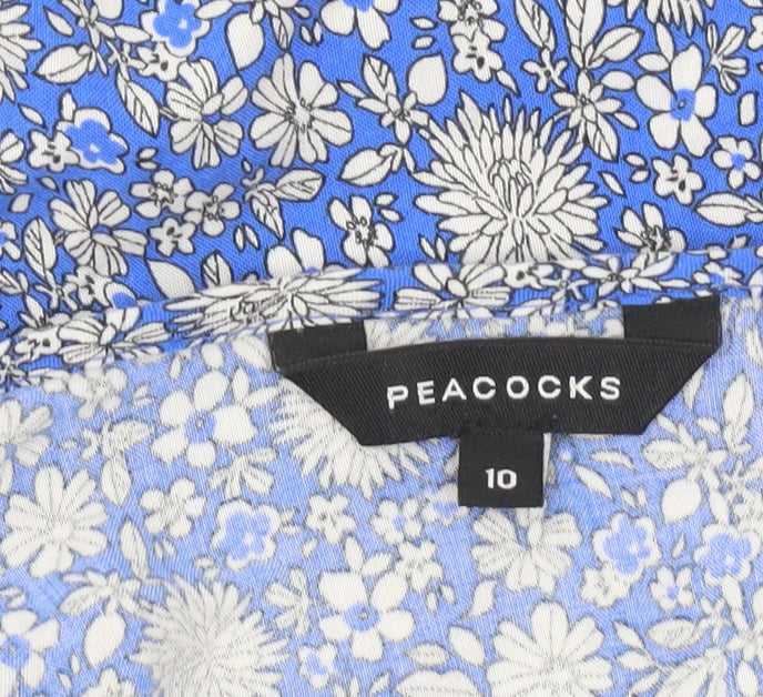 Peacocks Women’s Blue Floral Off Shoulder Blouse Size 10