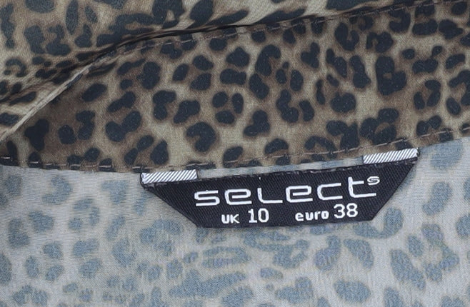 Select Women’s Brown Leopard Print Sleeveless Tunic Blouse UK 10