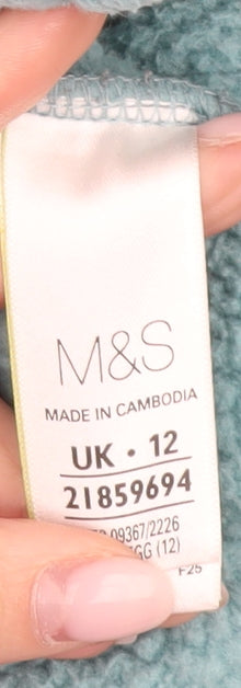 Marks and Spencer Women’s Blue Fleece Toggle Hooded Coat UK 12