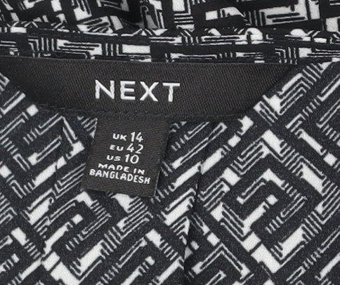 Next Womens Black Geometric Sleeveless Blouse UK 14