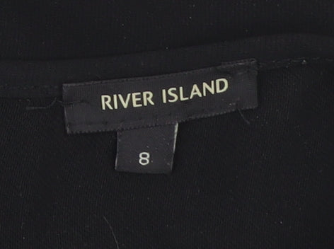 River Island Womens Black Cold Shoulder Lace Blouse Size 8