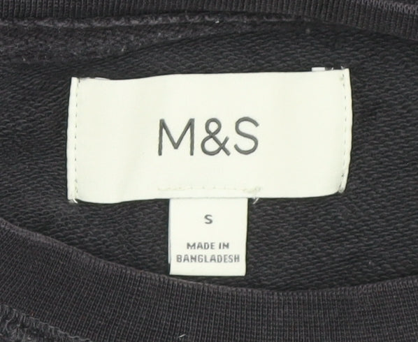 Marks & Spencer Men's Black Cotton Pullover Sweatshirt Size S