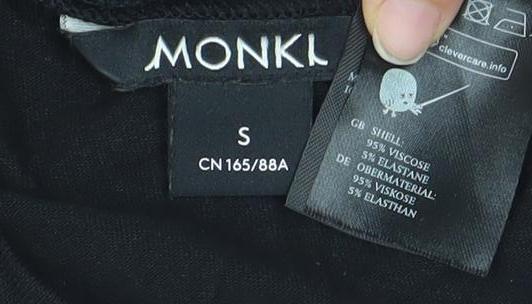 Monki Women’s Black Short Sleeve T-Shirt Dress Size S Crew Neck