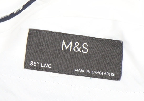 Marks & Spencer Men’s Grey 36W 36L Regular Fit Dress Pants