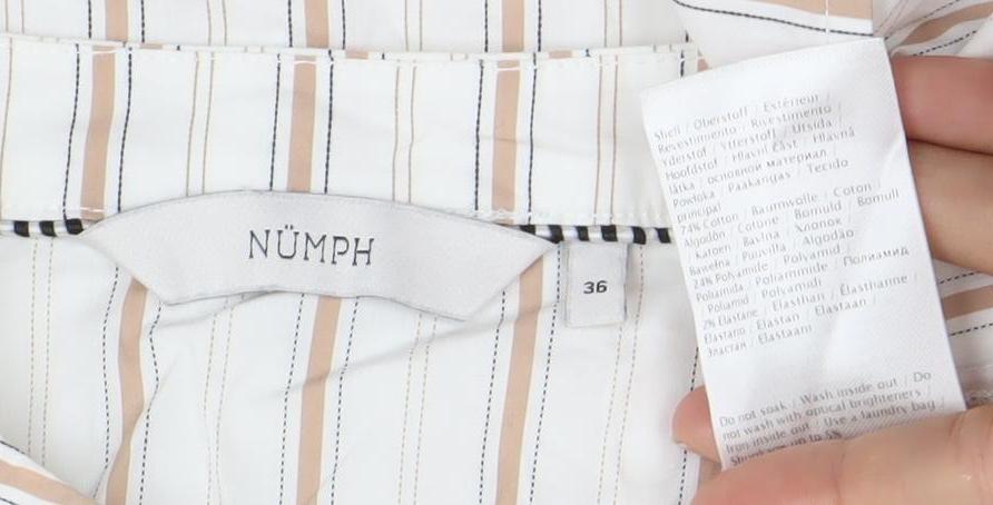 Numph Womens Multicoloured Striped Cotton Blouse Size 8