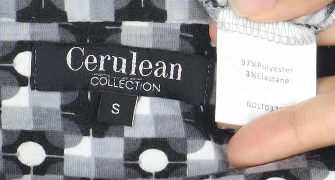 Cerulean Women’s Black Check Henley Long Sleeve Tunic Shirt S