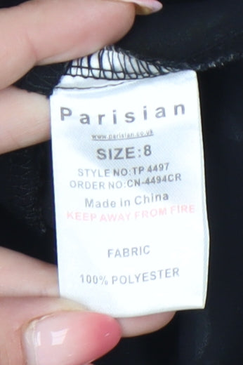Parisian Collection Womens Black Floral Camisole Tank Top Size 8