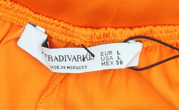 Stradivarius Women’s Orange Size 12 Slip Midi Dress Summer Party