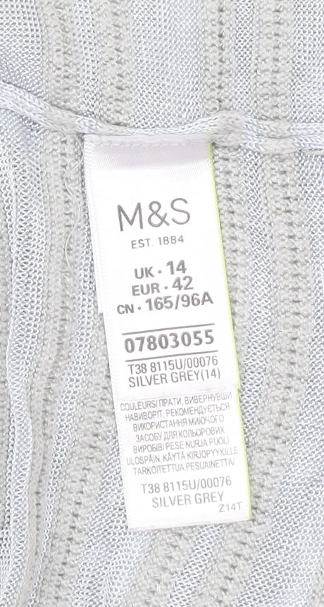Marks & Spencer Women’s Grey Size 14 Open Knit Cardigan