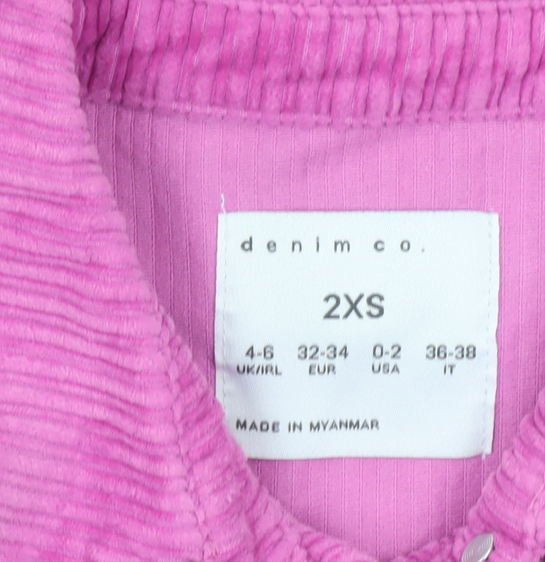 Denim Co. Womens Pink Corduroy Button Jacket 2XS UK 4-6
