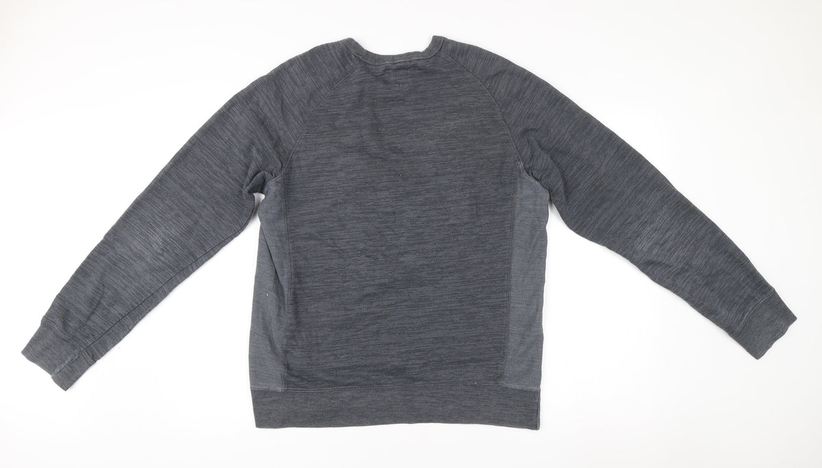 Champion Mens Grey Crew Neck Sweatshirt Size L Logo Pullover